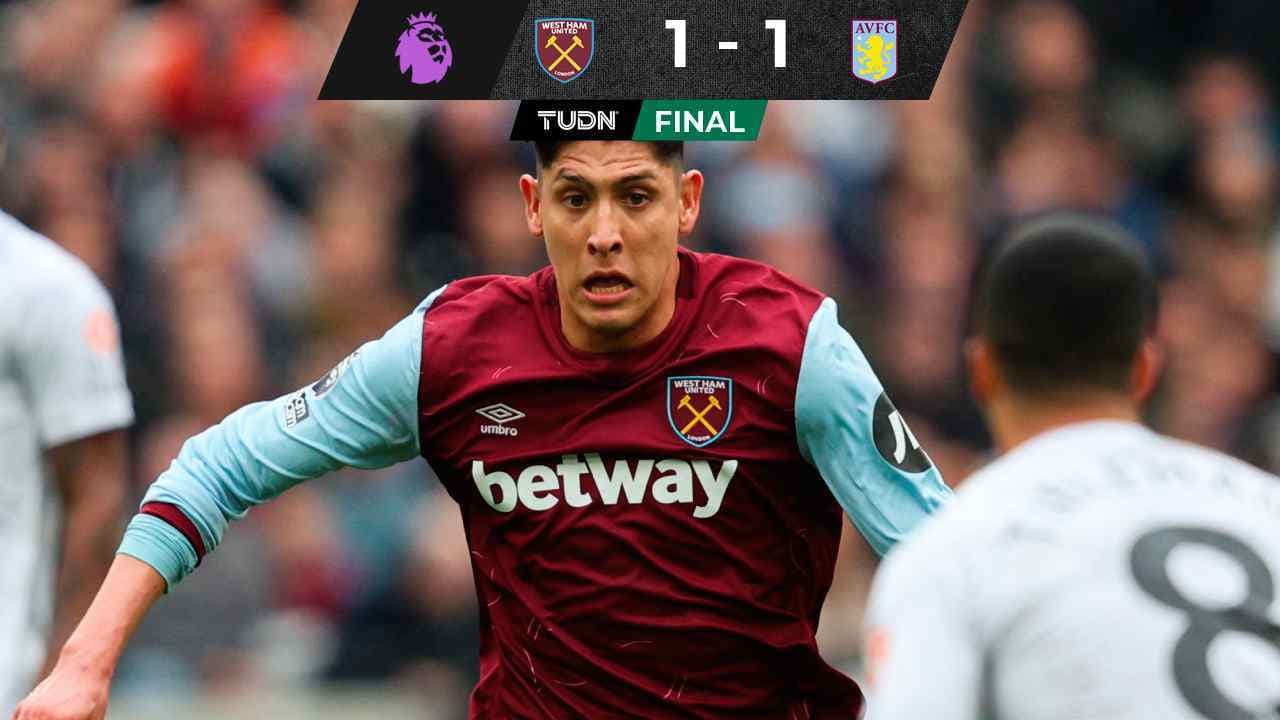 Edson Álvarez anduvo 'bravo' y lo amonestaron en el empate de West Ham United y Aston Villa