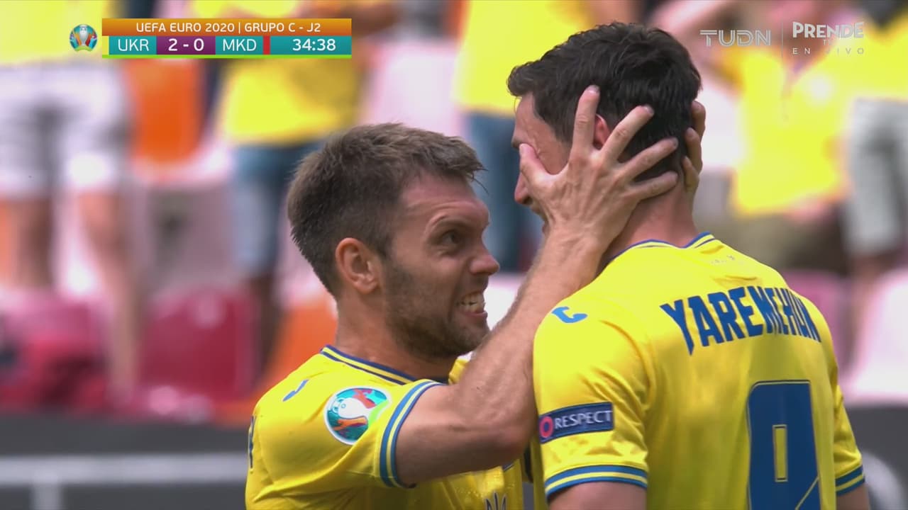 ¡Pinta para goleada! Yaremchuk pone con tranquilidad el 2-0 de Ucrania