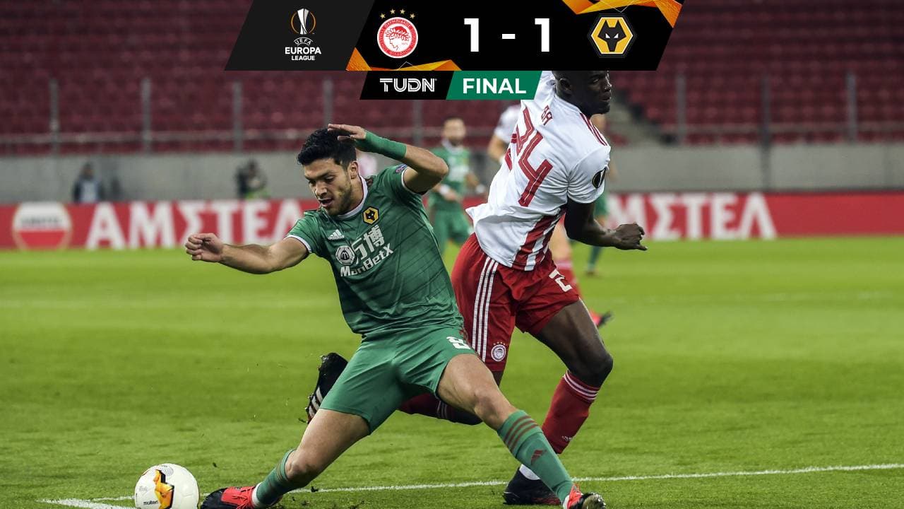 ¡Nada para nadie! Empate entre Olympiacos y Wolves de Raúl Jiménez