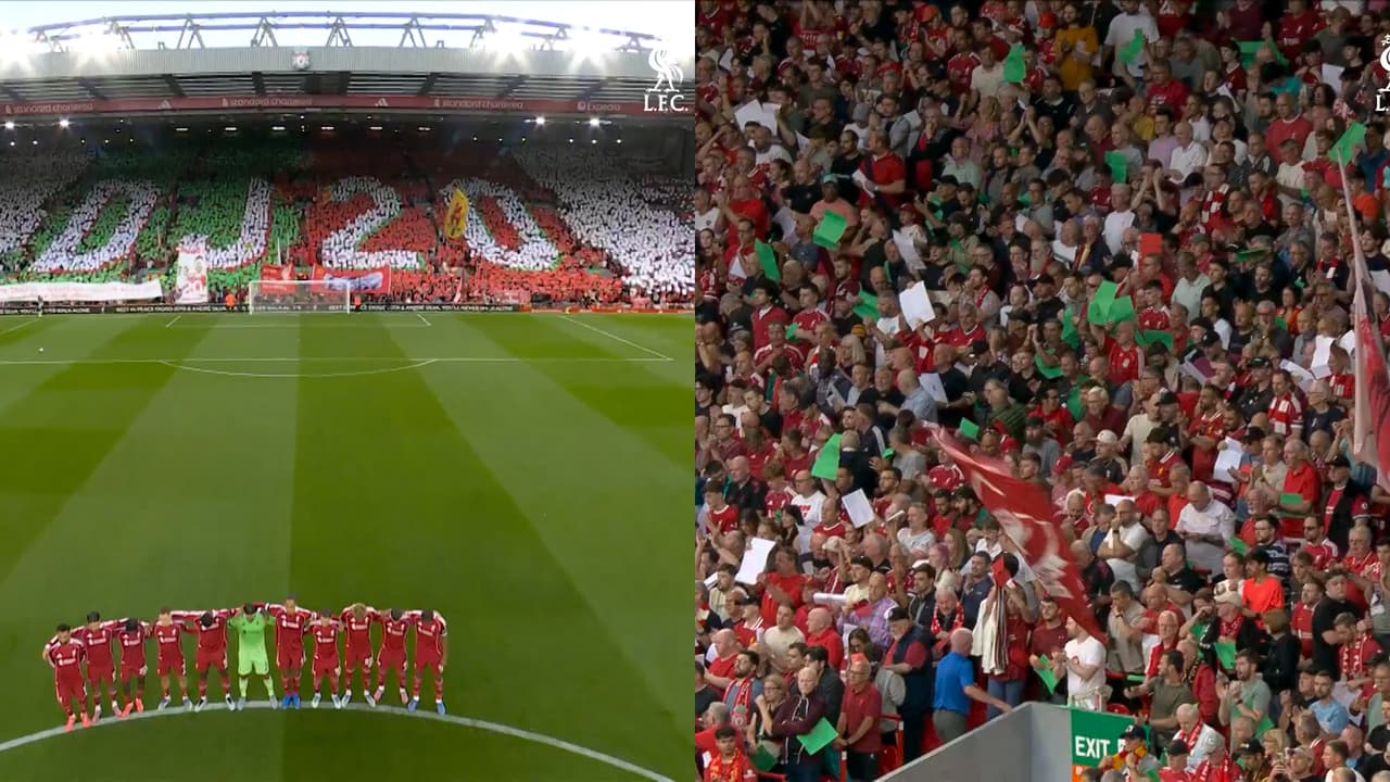 ¡Se enchina la piel! El minuto de silencio en Anfield en memoria de Diogo Jota