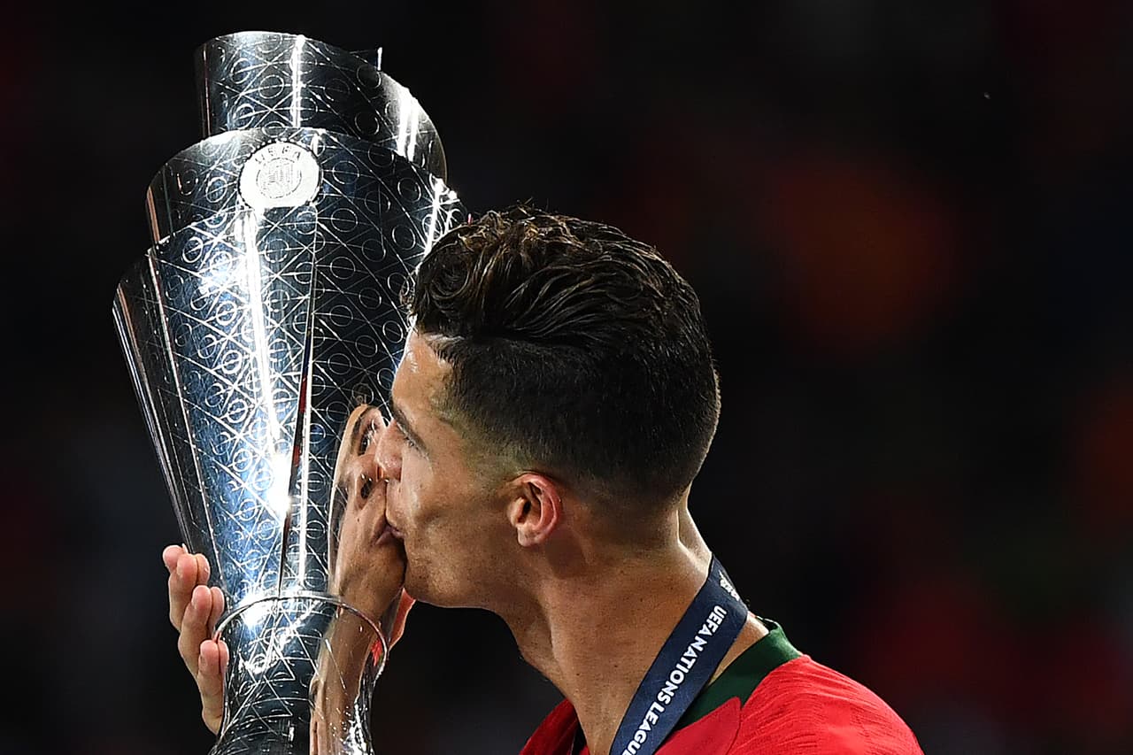 Así celebró Cristiano Ronaldo el título obtenido de la UEFA Nations League.
