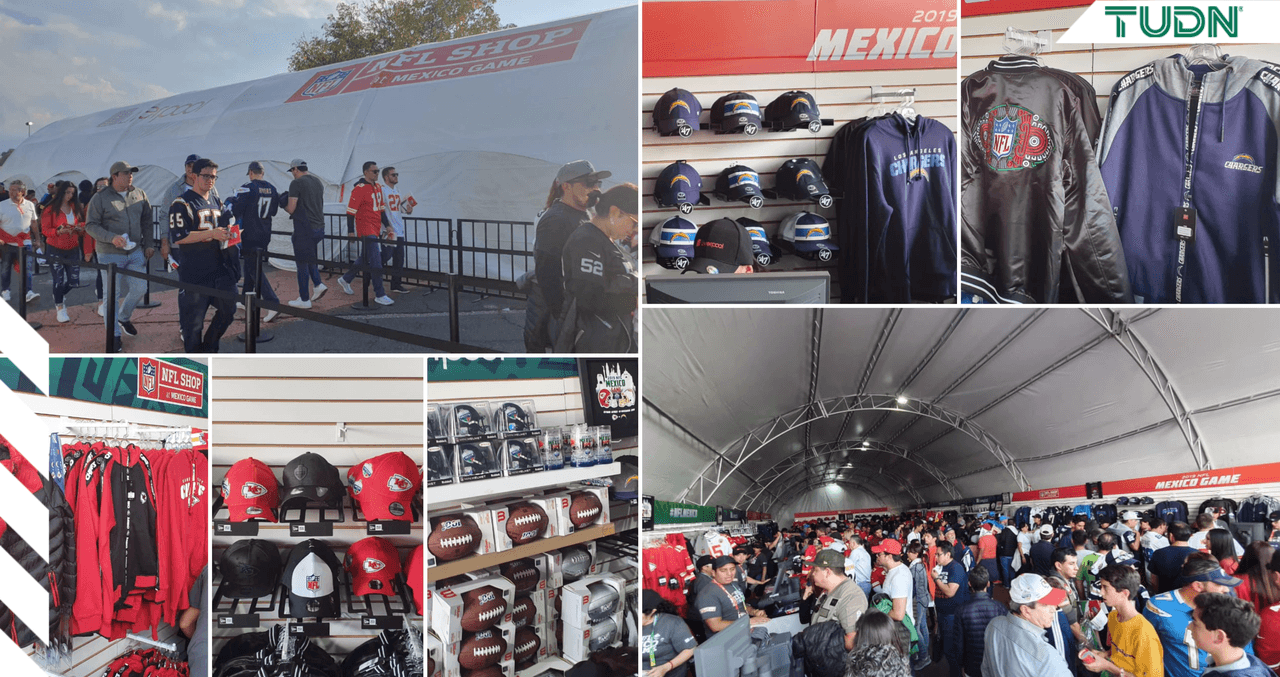 Chamarras clásicas, balones, llaveros, gorras y jerseys de muchos jugadores, eso y más, presente en la NFL Shop.