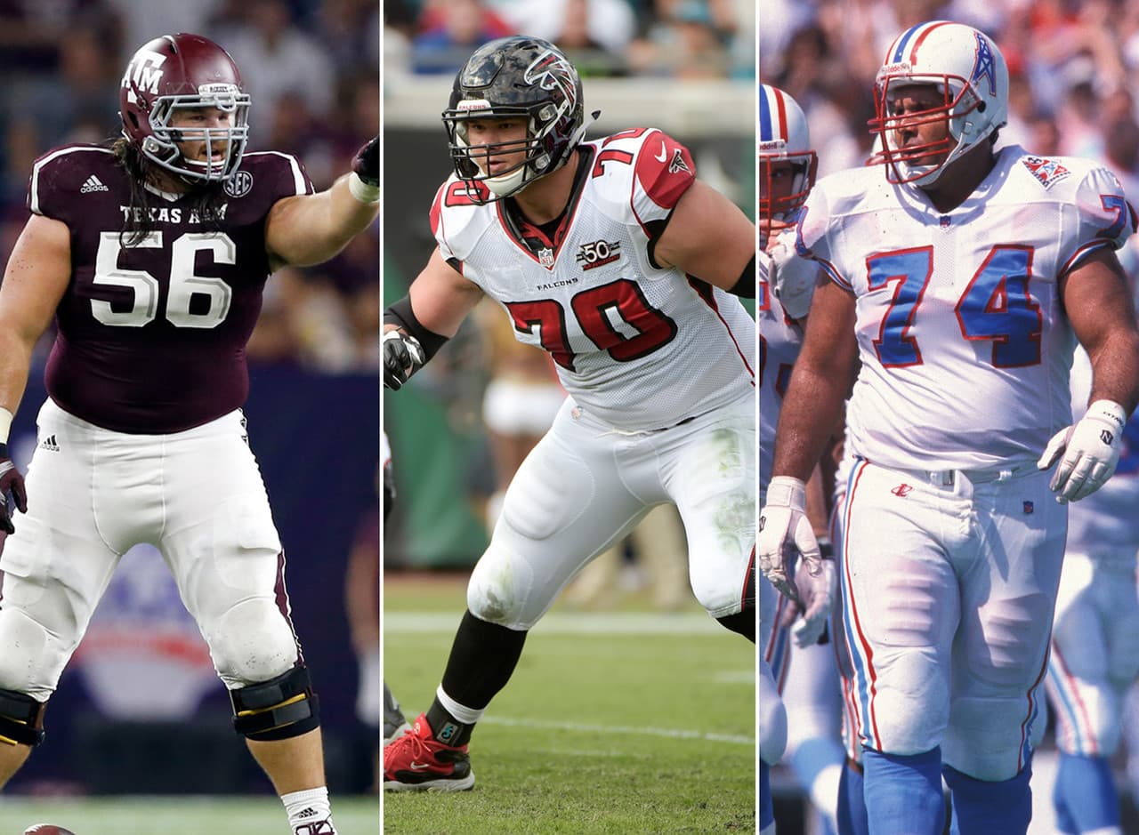 Mike Matthews, C, Texas A&M.- Su padre Bruce Matthews jugó 19 temporadas en la NFL y es miembro del Salón de la Fama. Su hermano Jake Matthews fue una selección de primera ronda de los Atlanta Falcons en 2014. Su hermano Kevin Matthews jugó cuatro temporadas en la NFL con los Tennessee Titans. Mike Matthews espera ser el siguiente de una dinastía en la NFL que también incluye a su tío Clay Matthews y sus primos Clay y Casey.