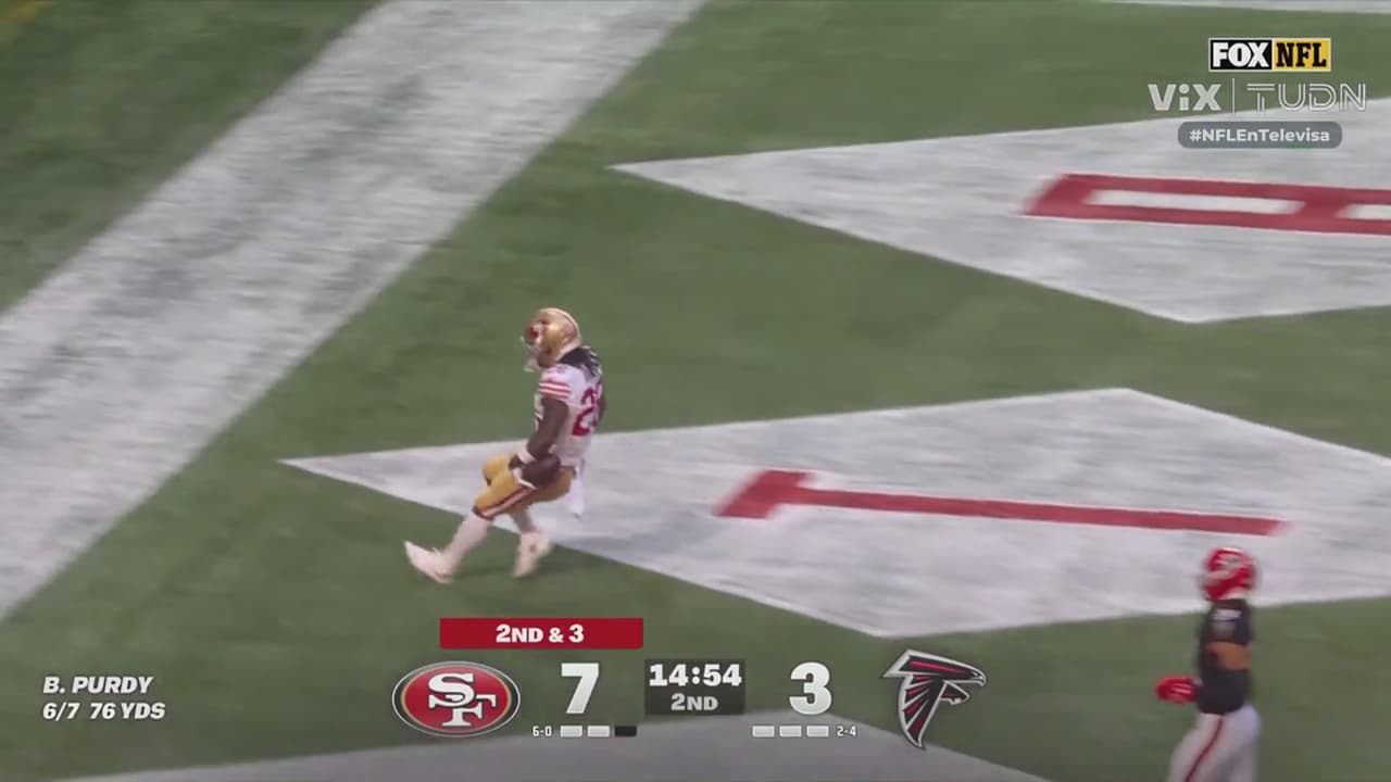 Tremenda escapada: Touchdown de Kaelon Black para 49ers
