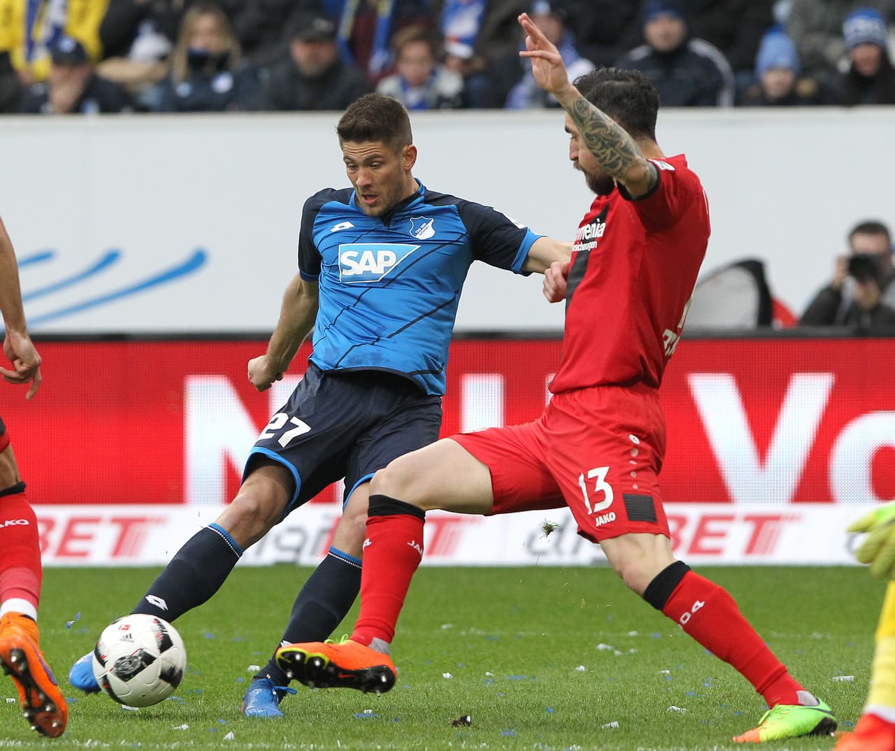 Hoffenheim tuvo ocho disparos al arco de Leverkusen durante todo el partido. Una de ellas fue el tanto de la victoria.