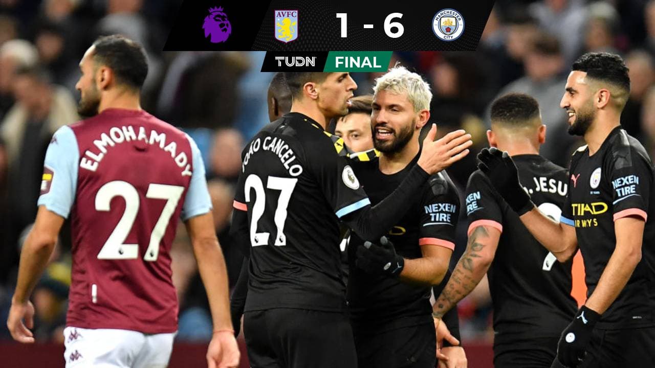 Con Sergio Agüero de figura, el City venció al Aston Villa 

