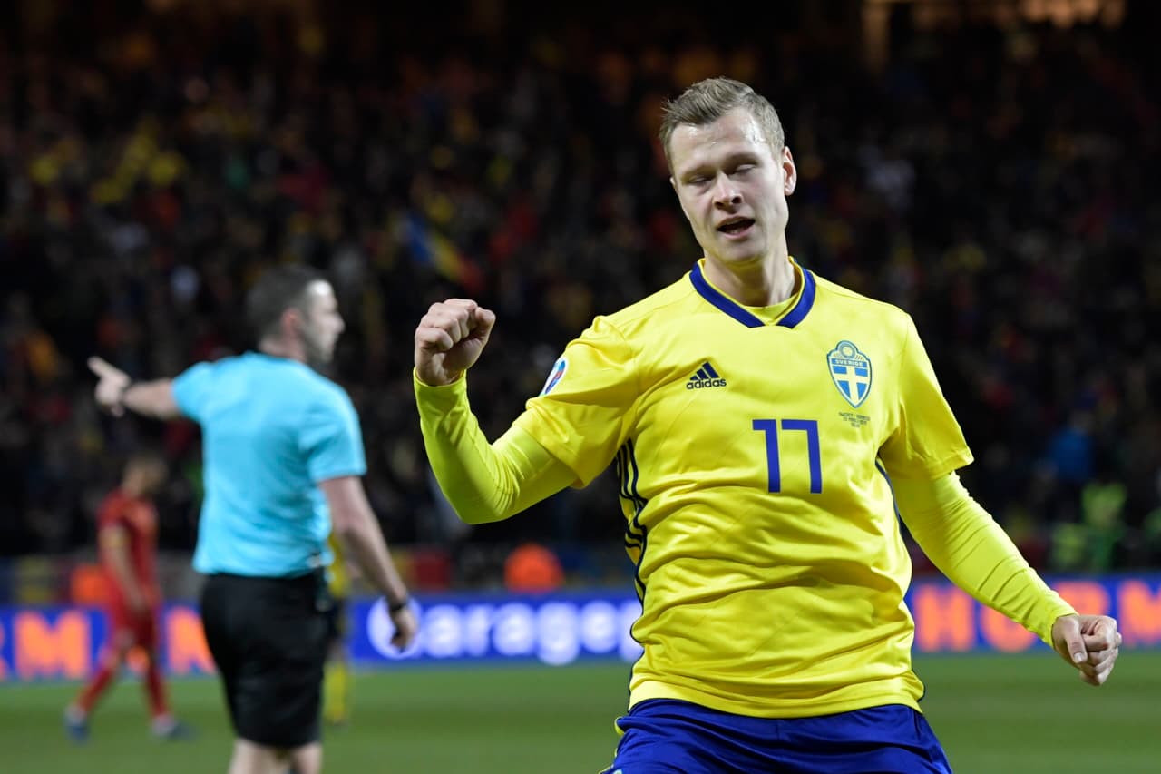 Una muy buena definición del jugador del Krasnodar ruso, que le daba a Suecia una ventaja considerable en ese momento del juego.