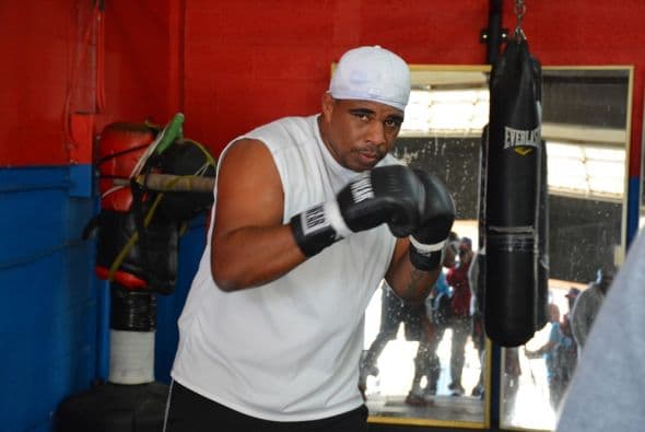 El Peso pesado cubano Odlanier Solís está entrenando para su revancha contra Tony Thompson en el GYM de Jorge Rubio en Miami. (Cortesía Reynaldo Sánchez)