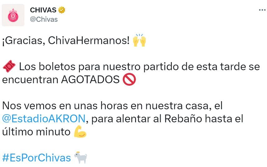 El Rebaño anuncia así boletaje agotado.