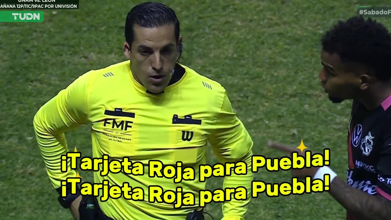 ¡Tarjeta roja para Puebla! La Franja se quedan con un hombre menos