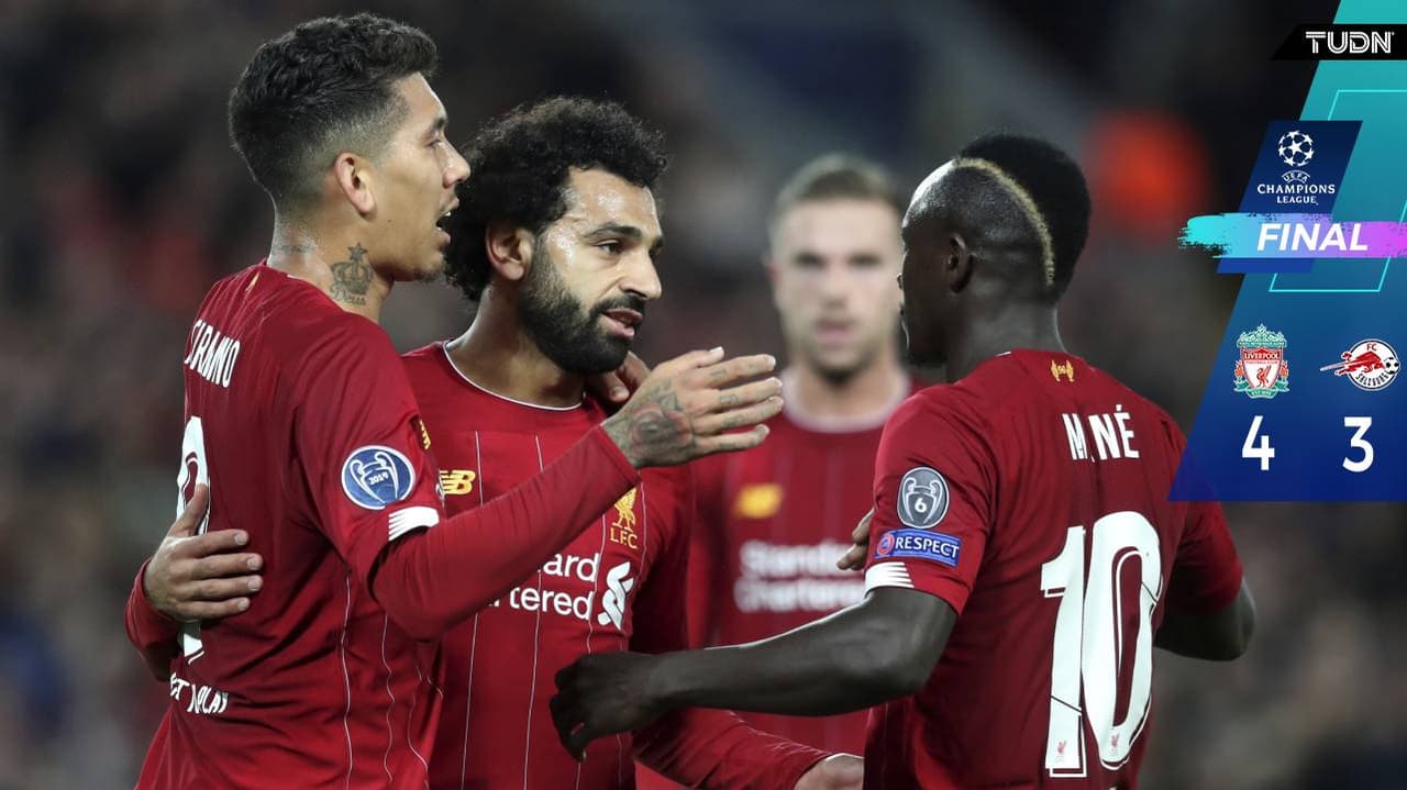 Liverpool vence al Salzburg en duelo de goles y emociones