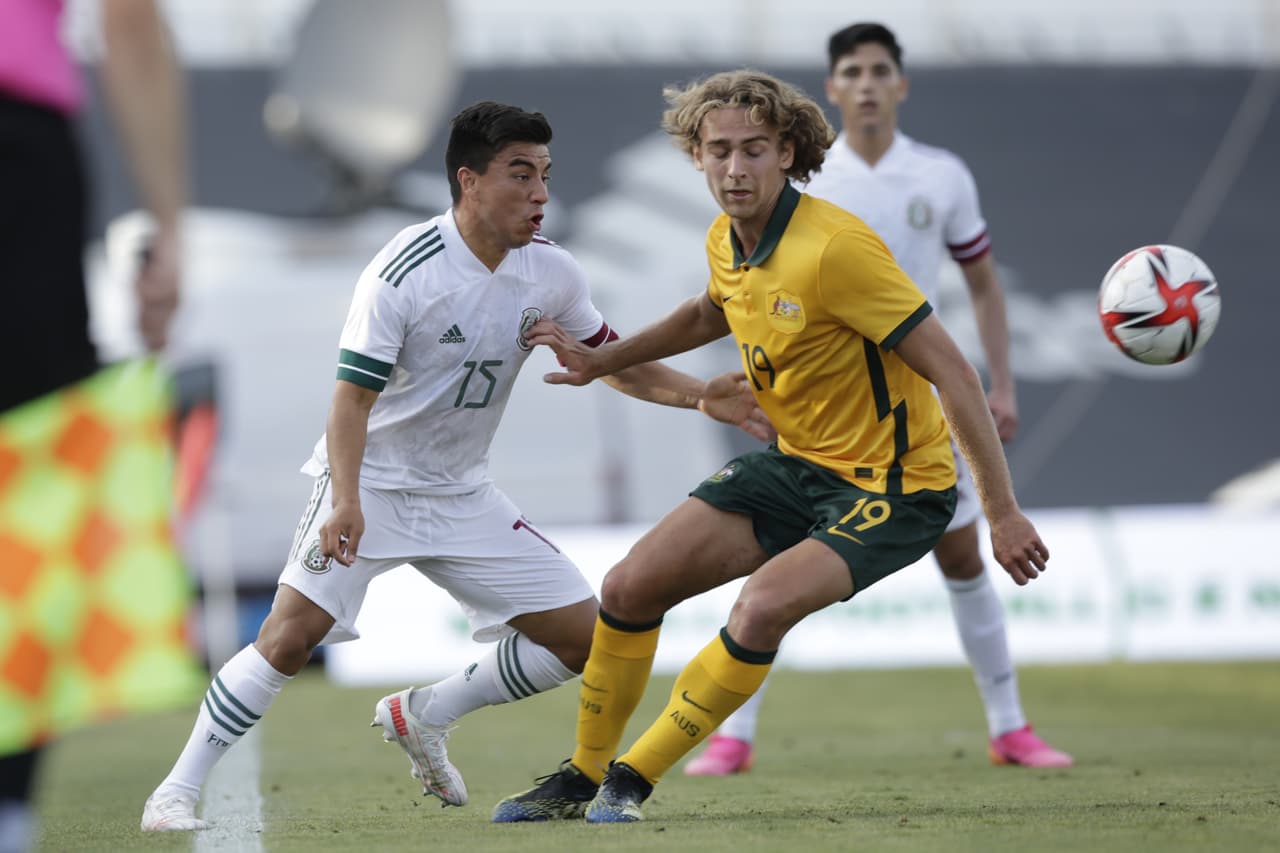 México continúa imbatible en la gra de preparación rumbo a Tokio y se imponen 3-2 a Australia con goles de Jesús Angulo, Erick Aguirre y Kevin Álvarez.
