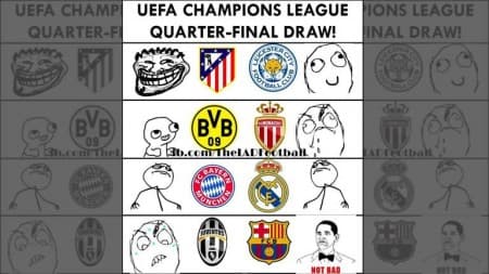 Bayern Múnich y Juventus serán los rivales de los equipos más importantes de España en cuartos de final y las redes sociales se burlan de su destino.