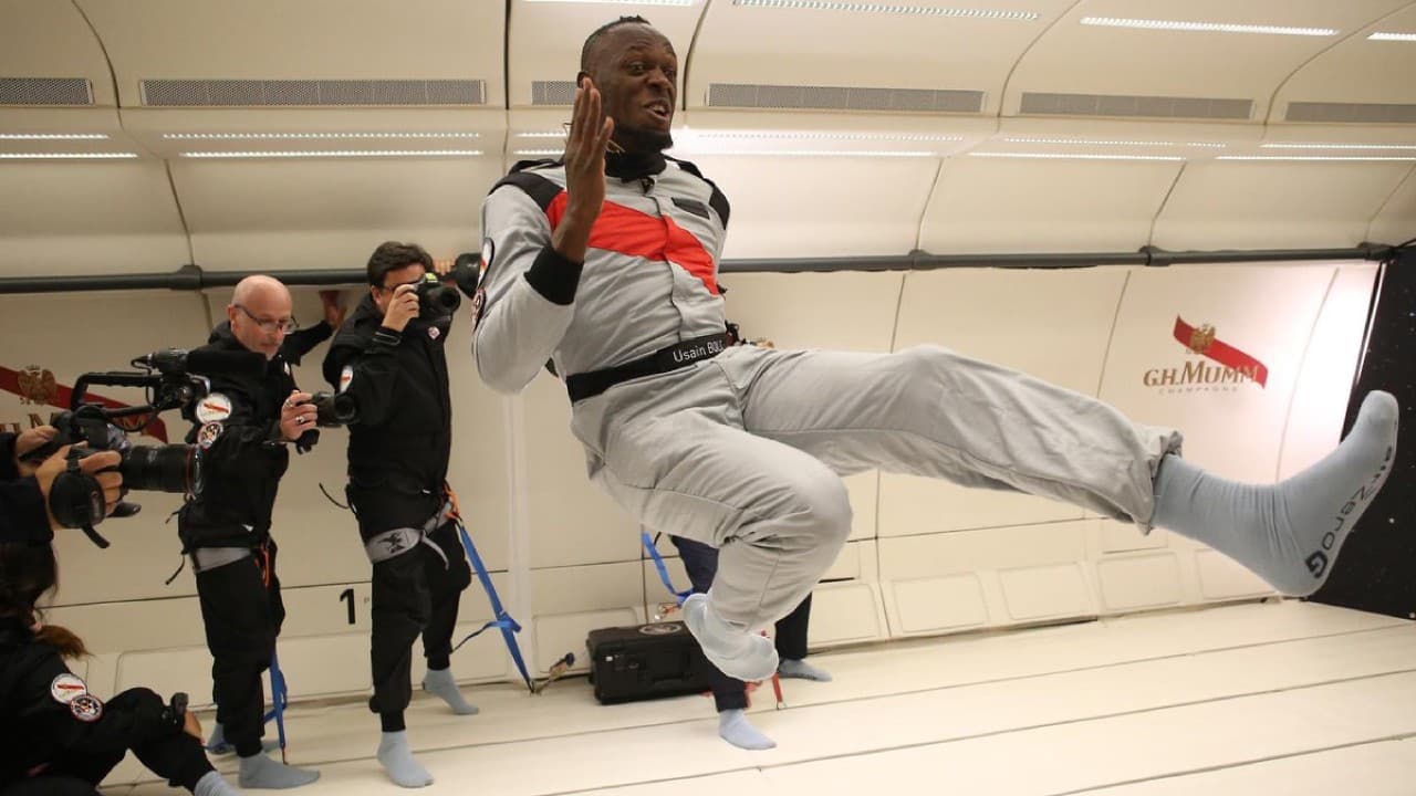 Usain Bolt corre con gravedad cero en el cielo de Francia