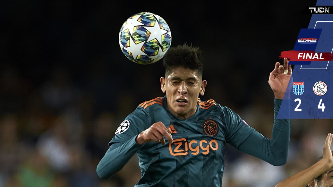 Duro codazo a Edson, pero Ajax le pegó al PEC Zwolle