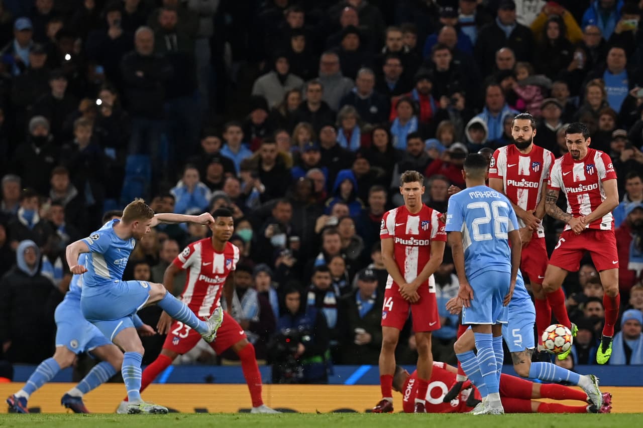 Un gol de Kevin de Bruyne bastó para que el Manchester City venciera al Atlético en la ida de los Cuartos de Final de la Champions League.