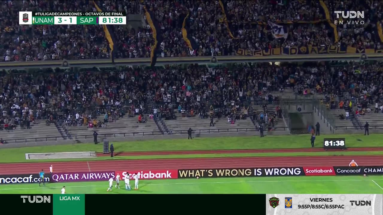 ¡GOL!  anota para Pumas UNAM. Juan Ignacio Dinenno