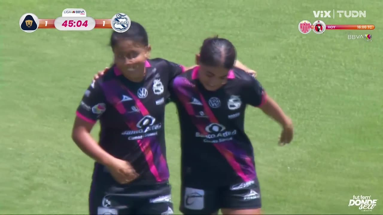 ¡Golazo brutal del Puebla! Tiro imposible de Liliana Fernández para el 1-1