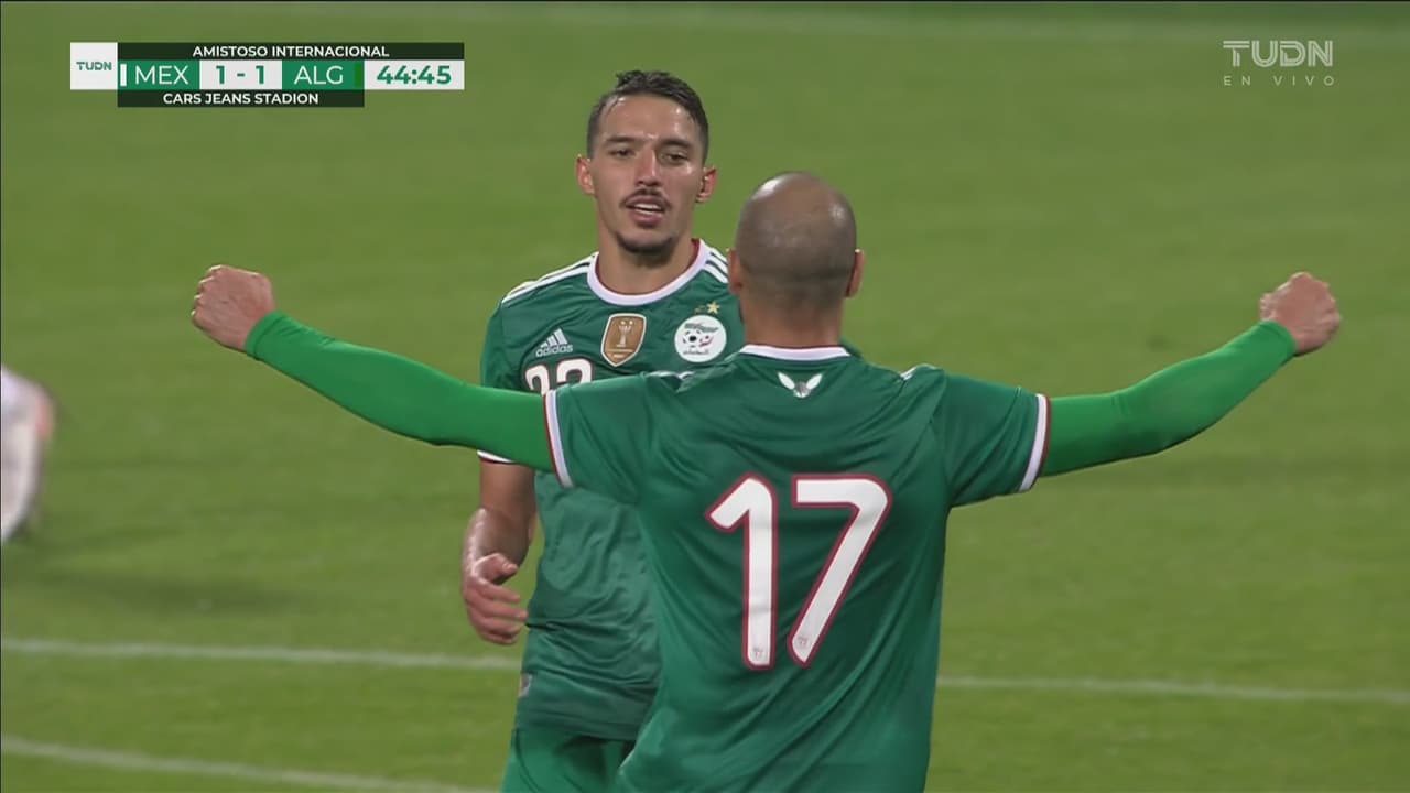 ¡Argelia empata enseguida! Tiro de Bennacer para el 1-1 ante el Tri