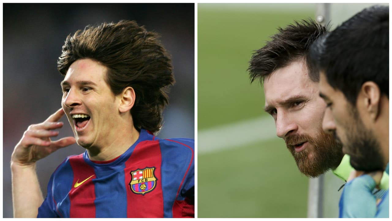 Lionel Messi también ha ido modificando radicalmente su corte de pelo y su look en general respecto de aquel chico que debutó con el Barcelona en el 2004.