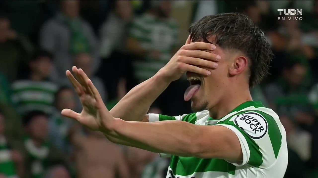 ¡Sella el triunfo! Rafael Nel fusila al arquero para el 5-0 del Sporting