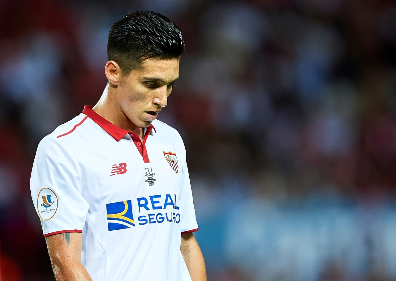 SEVILLE, SPAIN - AUGUST 14: Matias Kranevitter of Sevilla FC looks on during the match between Sevilla FC vs FC Barcelona as part of the Spanish Super Cup Final 1st Leg at Estadio Ramon Sanchez Pizjuan on August 14, 2016 in Seville, Spain. (Photo by Aitor Alcalde/Getty Images)