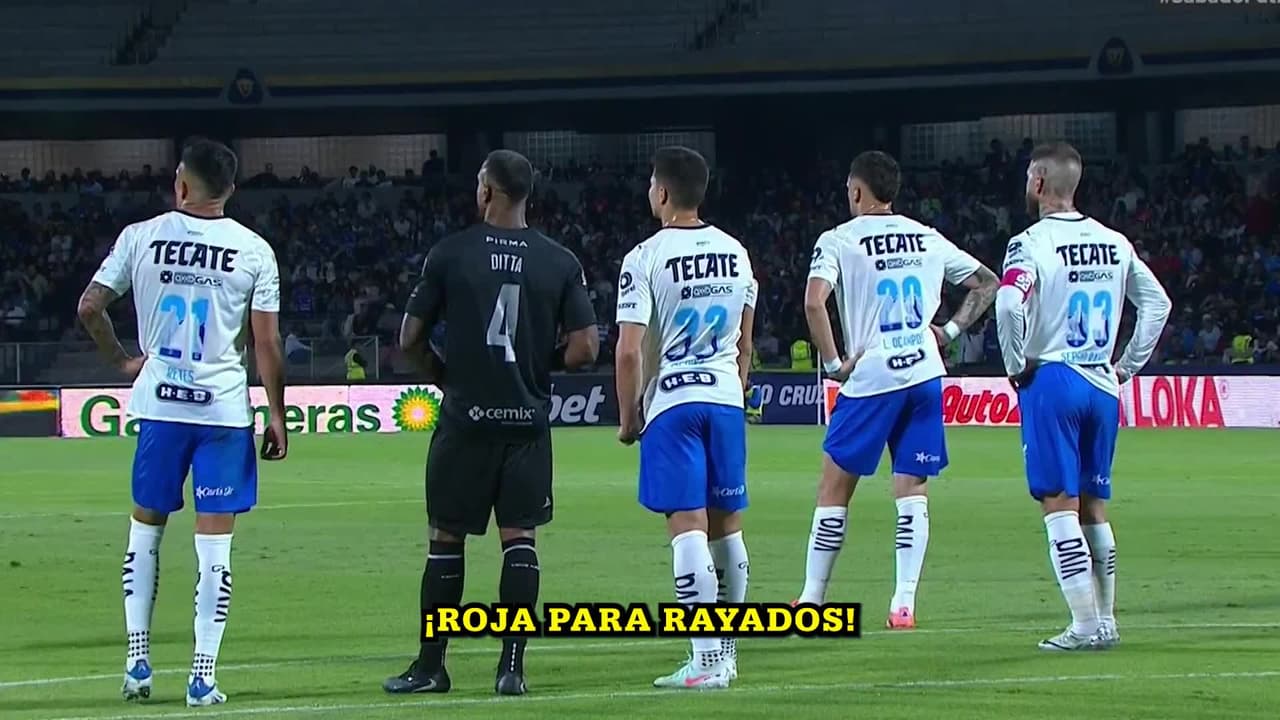 ¡EXPULSADO! Rayados sufre una dura baja en el partido