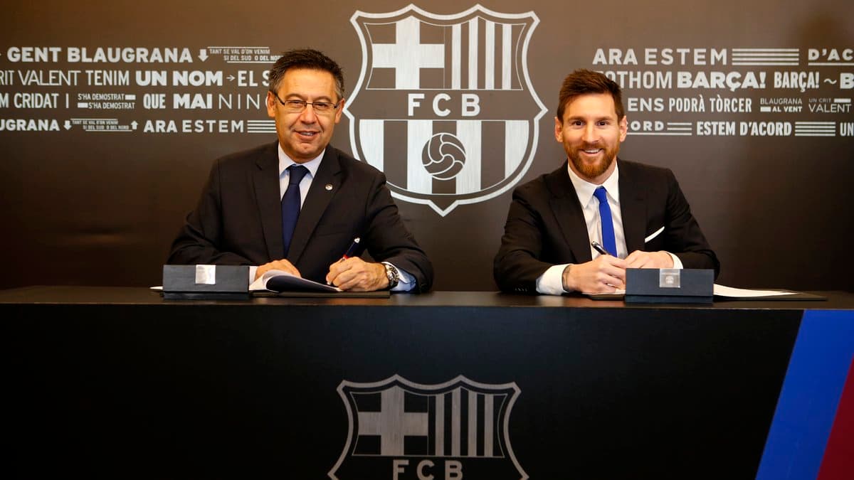Messi renovó contrato con el Barça hasta junio de 2021 con una cláusula de 700 millones