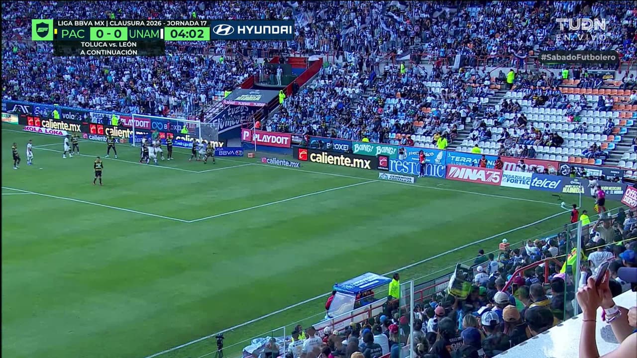 ¡GOL!  anota para Pumas UNAM. Uriel Antuna