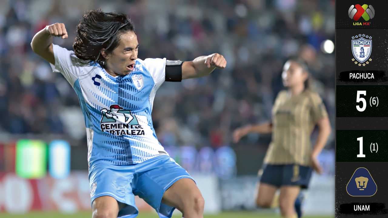 ¡Remontada y goleada! Pachuca elimina a Pumas y avanza a Semis de la Liga MX Femenil