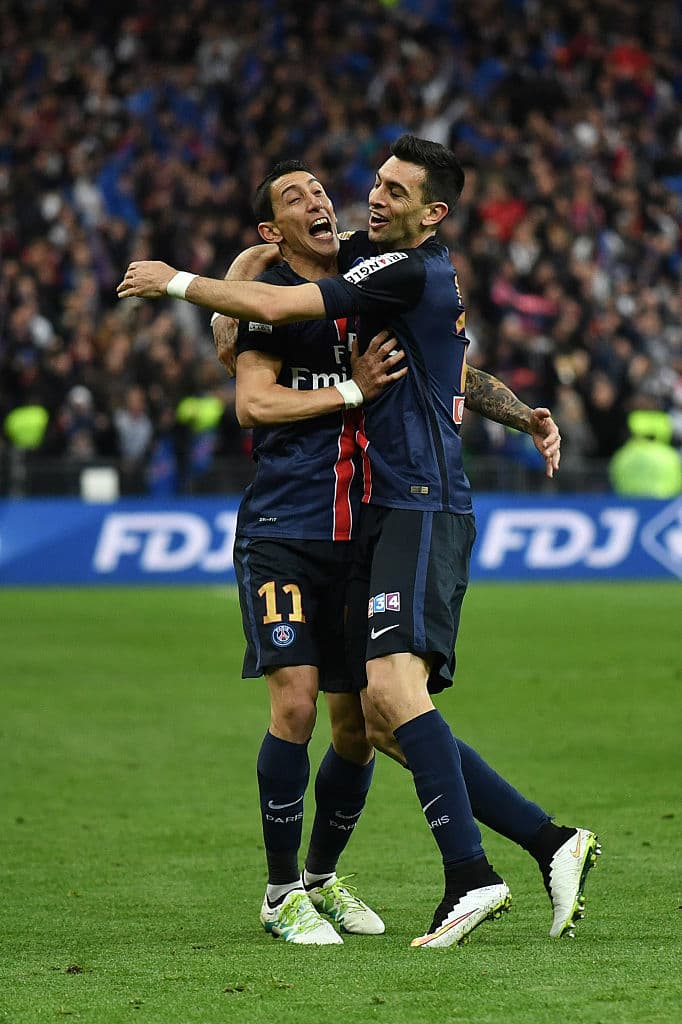 Los Argentinos Ángel Di Maria y Javier Pastore son compañeros en el Paris-Saint Germain.