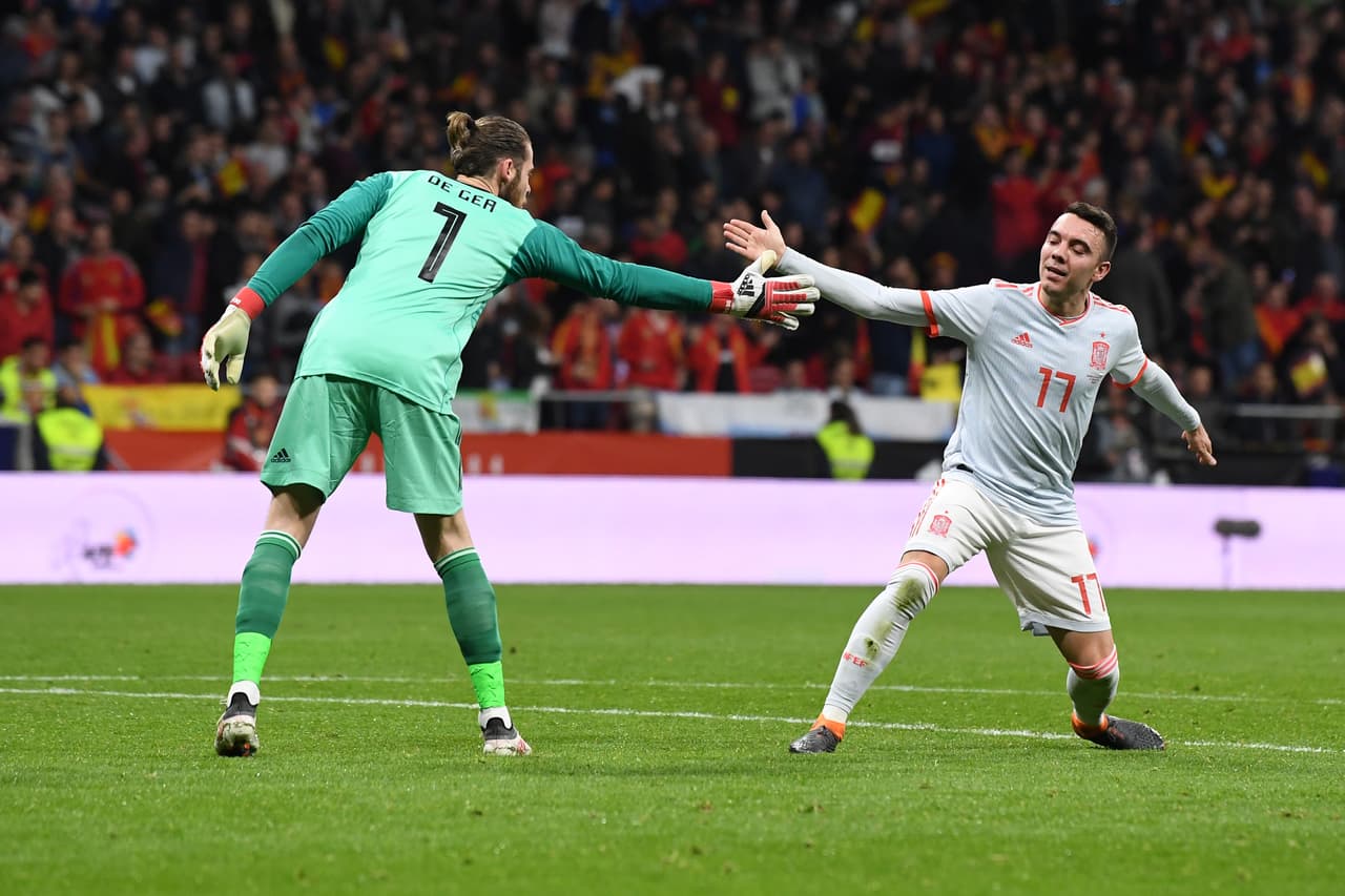 David de Gea (David de Gea) y Iago Aspas de la selección de España.