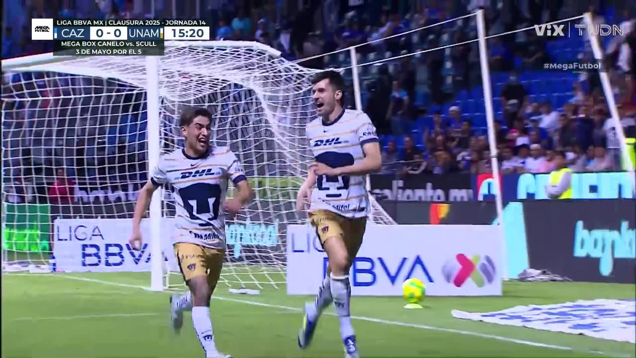 ¡Jugada rápida de los Pumas! Gol de Pussetto para abrir el marcador