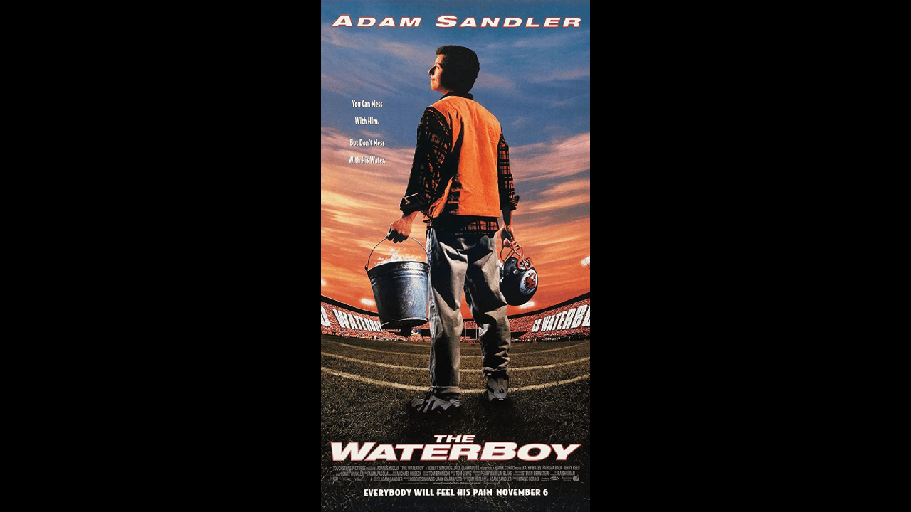'The Waterboy' (1998) | El personaje de Adam Sandler pasa de ser el chico aguador del equipo de fútbol de la Universidad de Louisiana a un ‘linebacker’estrella.