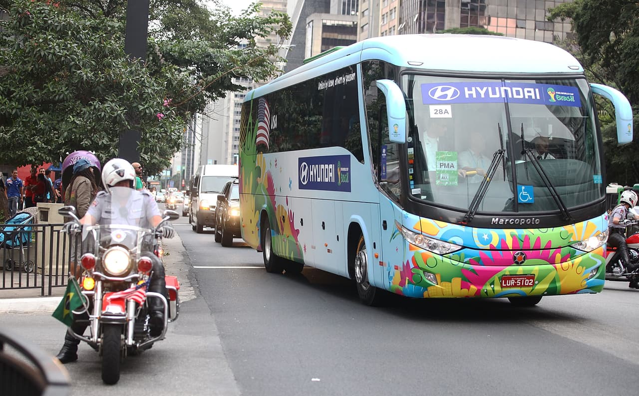 Para la Copa Mundial de Brasil 2014 Hyundai recurrió al trabajo de un carrocero local, Marcopolo. En esa ocasión los autobuses contaron con diseño de una sola puerta.