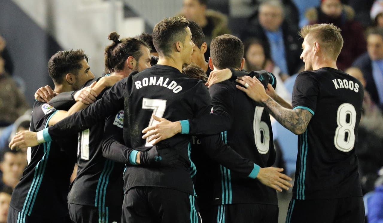 Era la quinta celebración de Bale en lo que va de la temporada y la tercera en La Liga, en la que reaparecía tras lesión.