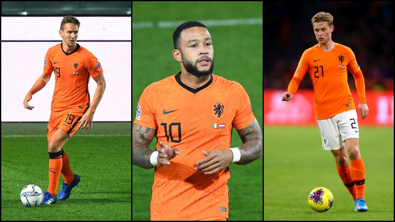 Países Bajos | Luuk De Jong (Sevilla) y Memphis Depay (Olympique) capitalizarían gran parte del ataque respaldados por Frenkie De Jong (Barcelona).
