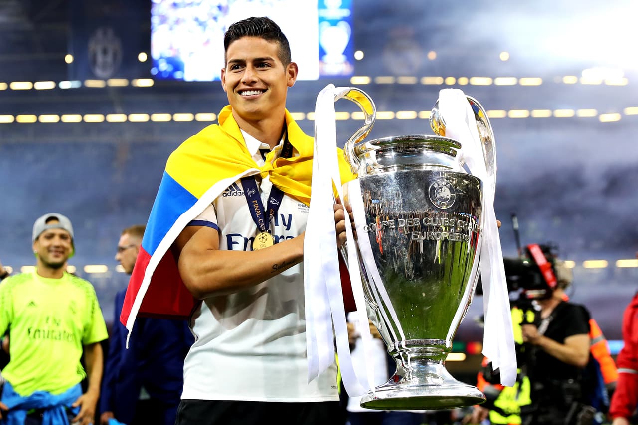 El colombiano James Rodríguez, con Bayern Munich, quiere ser el primer jugador tricampeón de forma consecutiva en la Champions en obtenerla con dos clubes distintos.