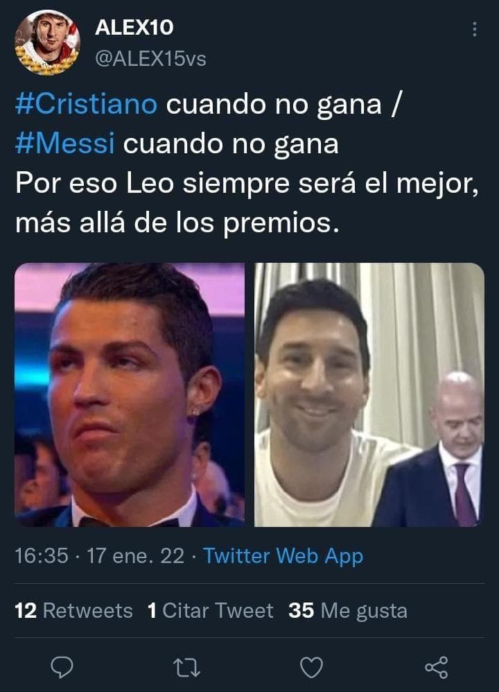 Tras la entrega de los premios de la FIFA, los memes se abalanzaron sobre Lionel Messi y Cristiano Ronaldo, luego de que las dos leyendas se vieran superadas por el goleador polaco, Robert Lewandoswki.