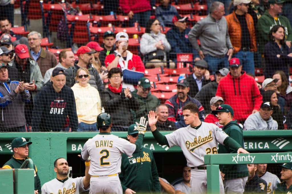 Khris Davis anotó una carrera para los Oakland Athletics en el noveno inning y dejar la pizarra más decorosa, pero ya no hubo vuelta de hoja.