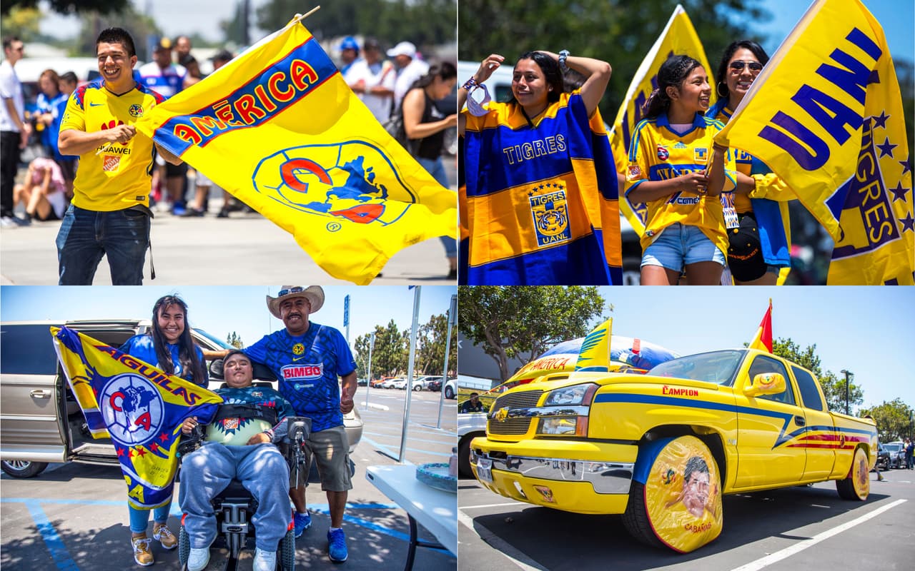 Así se vivió el color previo al partido de Campeón de Campeones de la Liga MX entre los Tigres de la UANL y las Águilas del América en Dignity Healt Sports Park, en Carson, California. Los dos más recientes monarcas del balompié mexicano se veían cara a cara para dirimir un trofeo que sus aficionados querían en las vitrinas de su club.