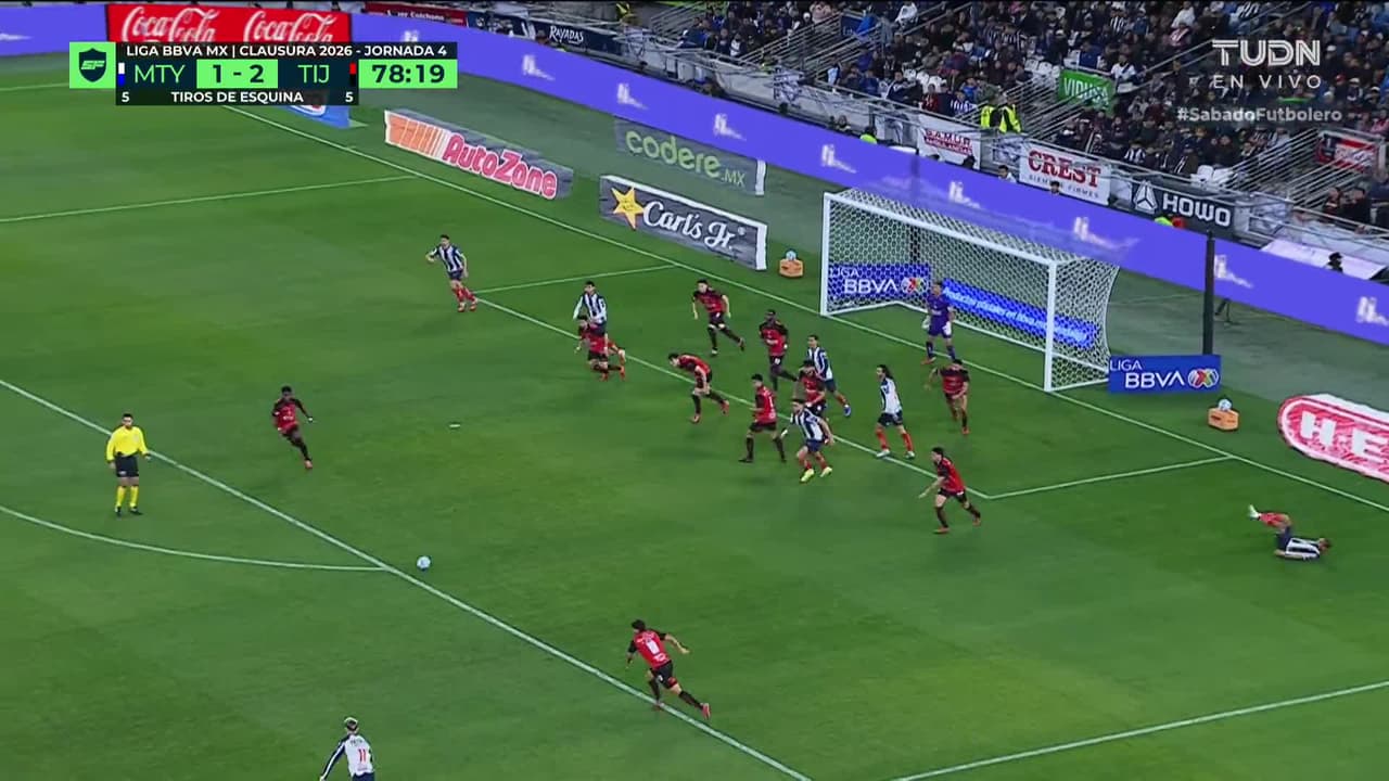 ¡GOL!  anota para Monterrey. Luca Orellano