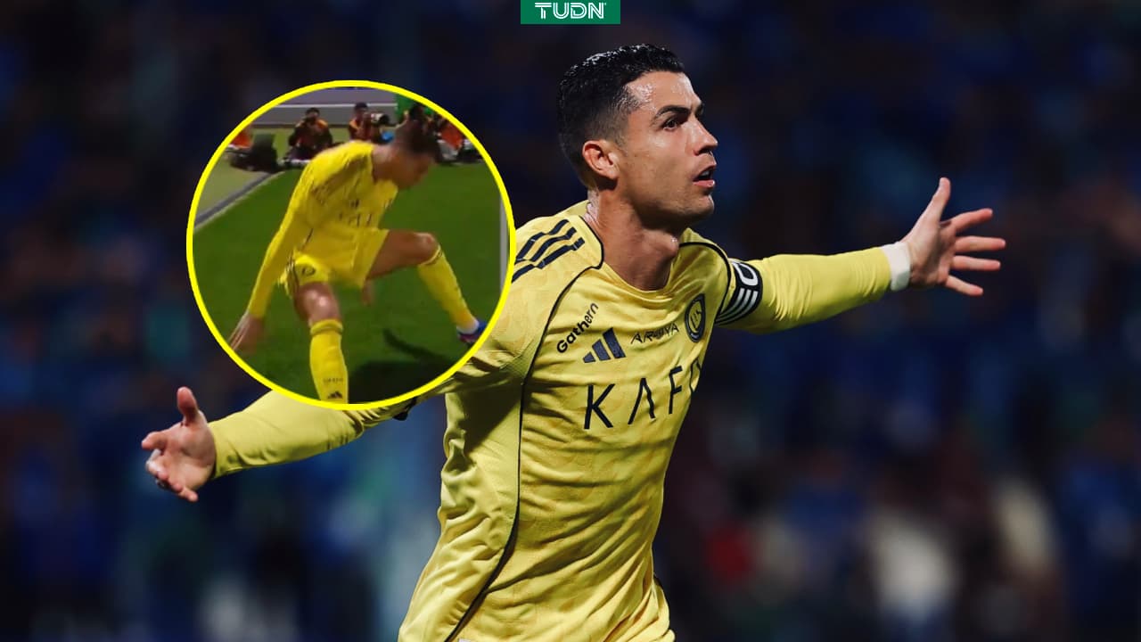 ¡Insólito! Cristiano Ronaldo se cae festejando el "Siuuu" con Al-Nassr