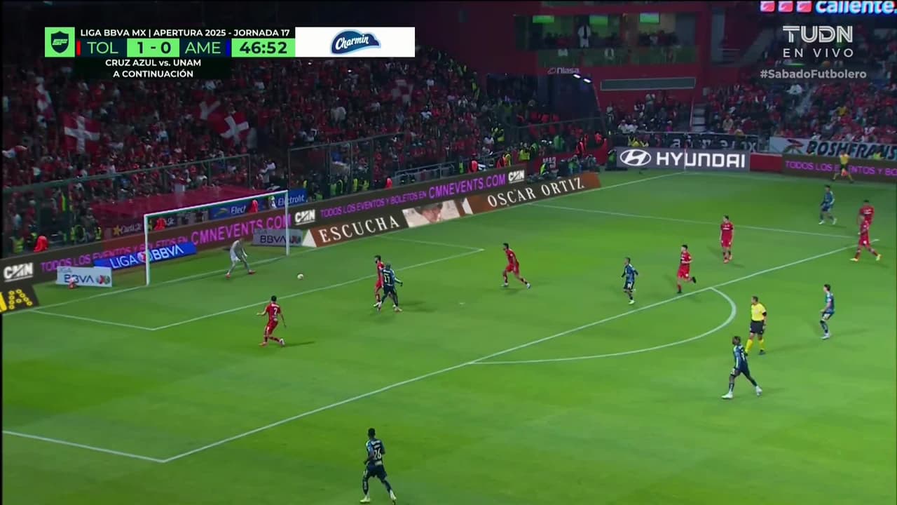 ¡TIRO ATAJADO! disparo por Rodrigo Aguirre.