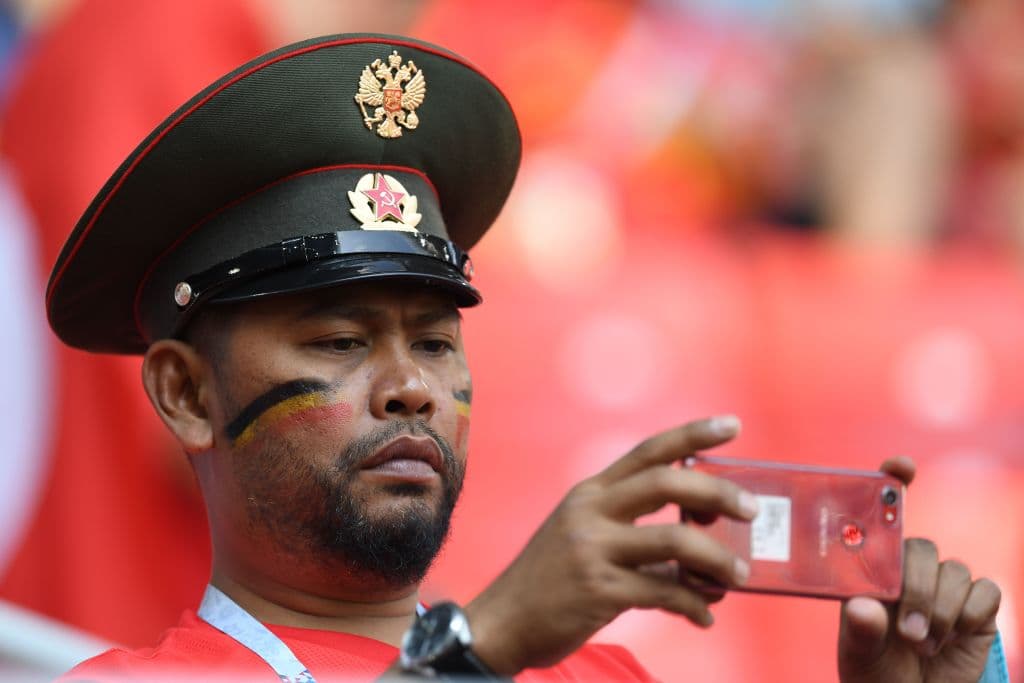 El color de los hinchas de Bélgica y Túnez fue parte de la fiesta de ambos países en su segunda salida en partido del grupo G del Mundial de Rusia 2018.