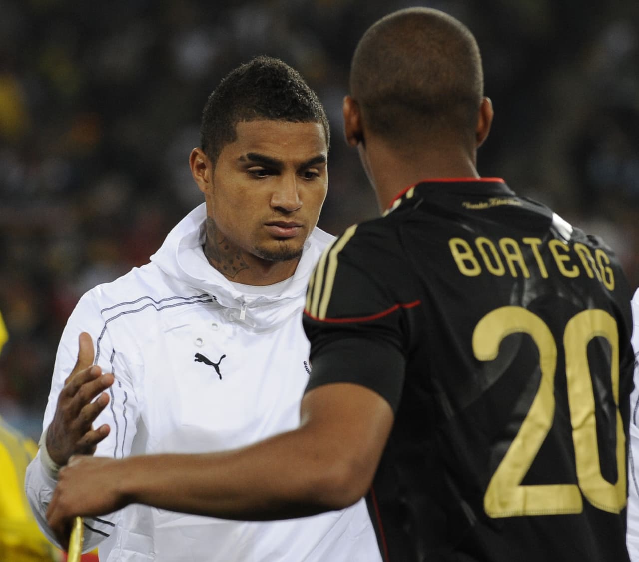 El fútbol reuniría de nuevo a los hermanos Boateng en el Alemania vs. Ghana del Mundial 2010, en ese partido la victoria sería para el hermano menor y los germanos por marcador de 1-0.