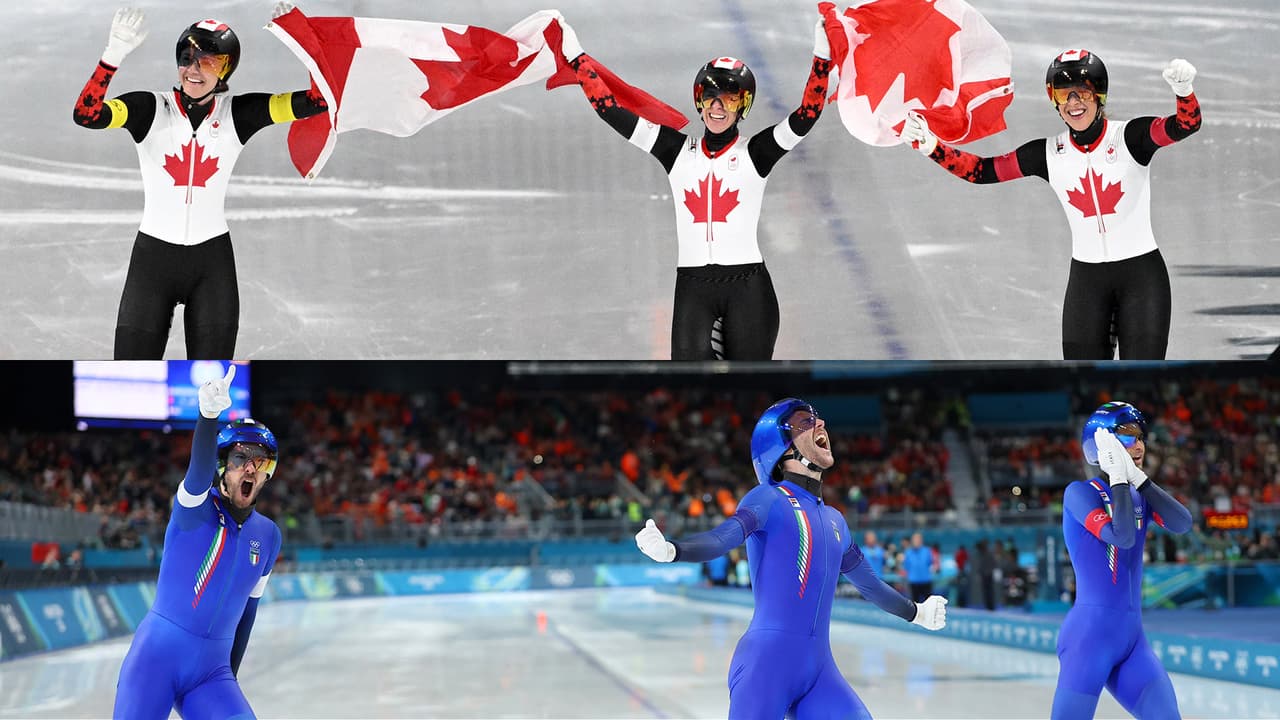 Canadá e Italia se imponen en la persecución del patinaje de velocidad
