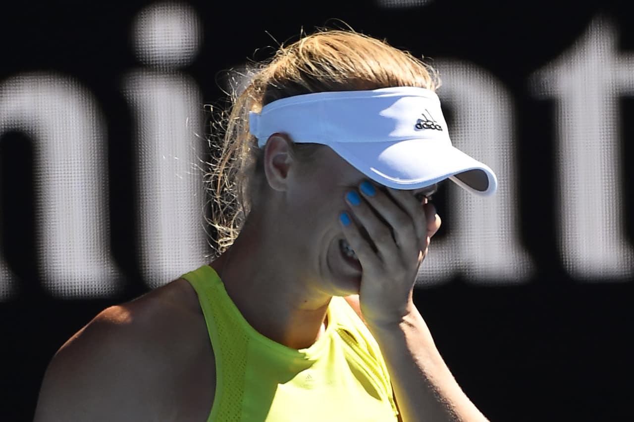 La danesa Caroline Wozniacki fue ejemplo de emotividad con sus lágrimas emocionadas tras ganar en la segunda ronda.