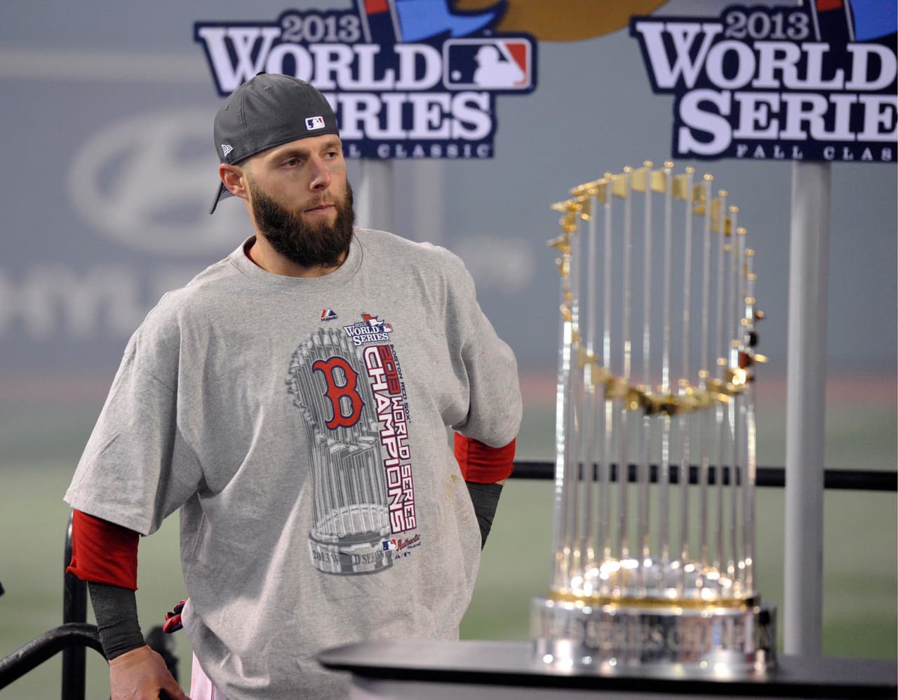 Uno de los trofeos más particulares es el que se otorga al ganador de las Series Mundiales de béisbol en la MLB. Los Boston Red Sox fueron campeones en 2013. (Crédito: Reuters)