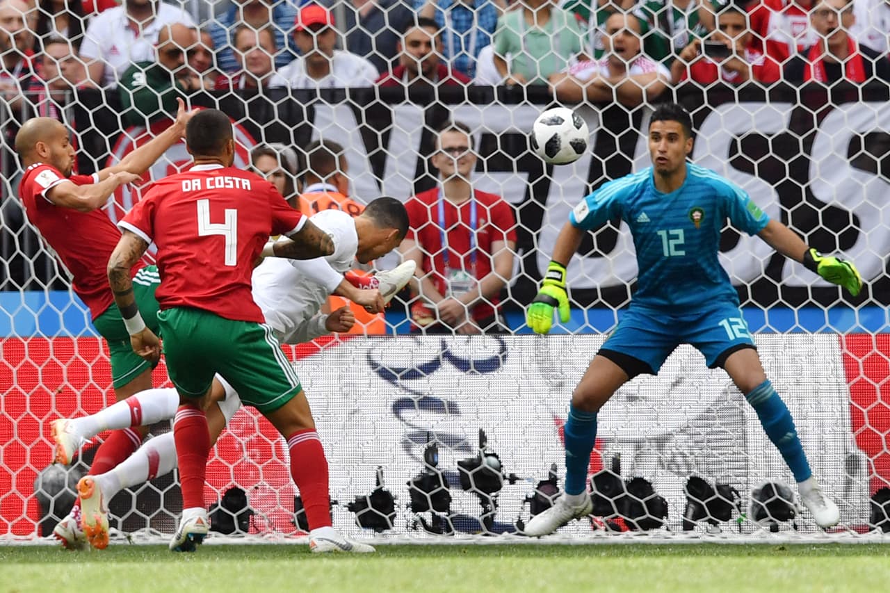 43.- Cristiano Ronaldo (Portugal) a los 4 minutos. Portugal 1-0 Marruecos.